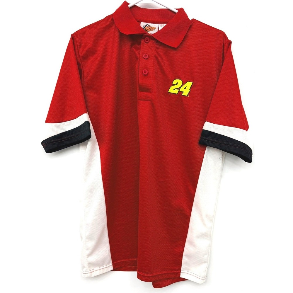 Winner's Circle NASCAR Jeff Gordon 24 DuPont Motorsports Polo Shirt Mens L Red